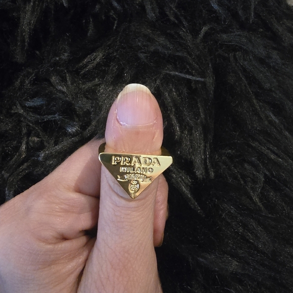 Prada Gold Triangular Ring - Picture 8 of 8